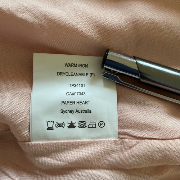 Paper Heart Linen Blend Pastel Pink Dress Sz XL Faux Separates Suit Vest Skirt - Picture 8 of 10